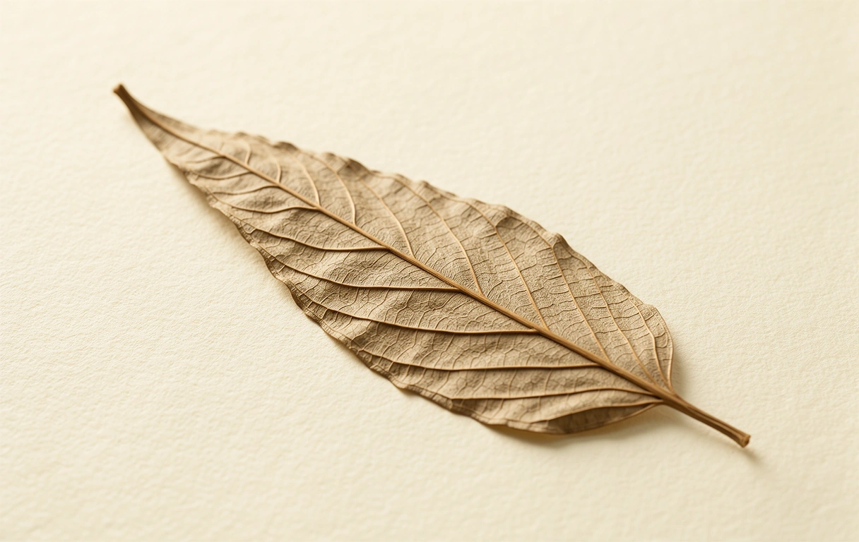 Detail of a pressed Indonesian botanical specimen on archival paper