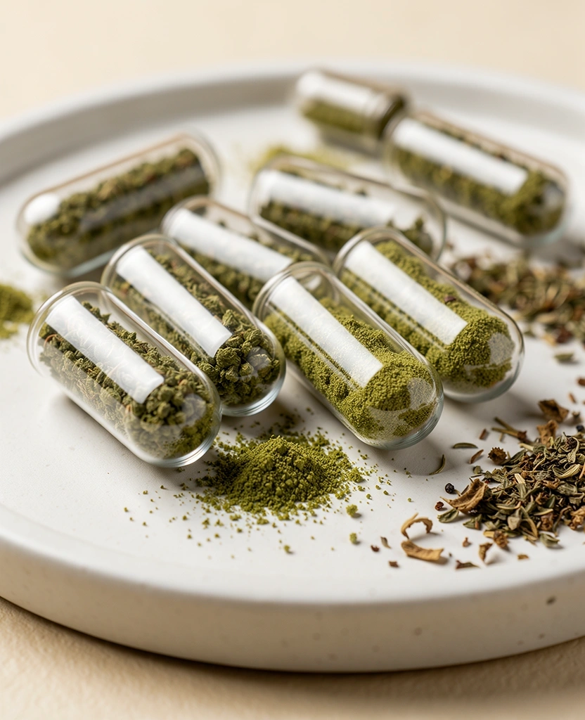 Closes up of natural capsules